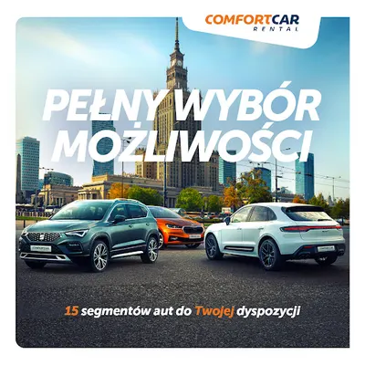 Comfortcar wypożyczalnia samochodów Kraków bez kaucji.